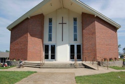 Parkway Baptist Church in Tupelo, Mississippi. Brad McCully of Sportsman Lawn and Landscape chose to landscape the church property, which was damaged in in a tornado, as his NALP Day of Service project. For more photos, see the gallery below.