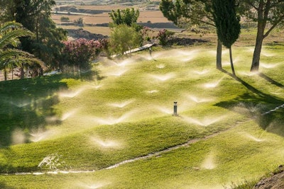 Already suffering following four years of drought, large landscapes such as parks and golf courses must impose further restrictions following California’s water conservation mandate.