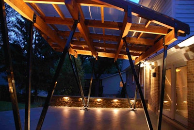 Proper lighting can add drama to any outdoor space. Photo: Landscape Associates, Aldie, Virginia.