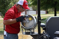 Refueling a propane mower. All photos courtesy of PERC.