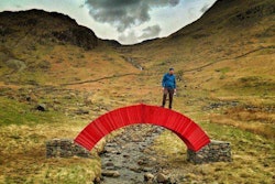 Alan Hinkes crosses PaperBridge in England’s Lake District. Photo: The Westmoreland Gazette.