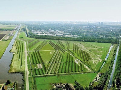 Reminiscent of rows of crops, the landscape design cut airport noise dramatically. Photo: Schiphol Group