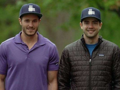 LawnGuru creators Skye Durrant and Brandon Bertrang Photo: LawnGuru