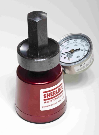 Sherline scale accurately measures trailer tongue weight.