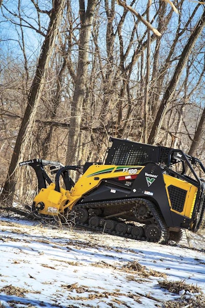 The compact forestry tractor’s hydraulic system optimizes horsepower to the mulcher attachment. Photo: Vermeer.com