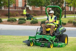 John Deere offers advice on mowing safely when the heat gets downright distracting. Photo: John Deere