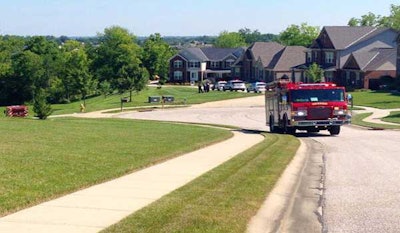 The man was declared dead at the scene after the mower rolled over on him. Photo: Mike Buckingham