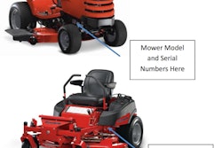 If you believe your mower or tractor is one of the units that has been recalled, look in these locations to find your model number. Photo: Briggs & Stratton