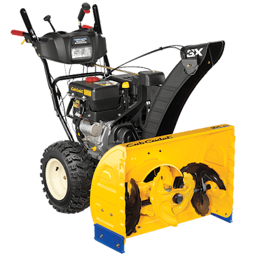 Among other features, the 3X snow thrower from Cub Cadet has heated hand grips. Photo: Cub Cadet
