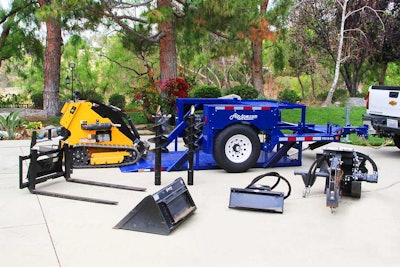 The Airtow MS10-55 trailer is designed specifically for hauling mini skid steers and their attachments. Photo: Airtow