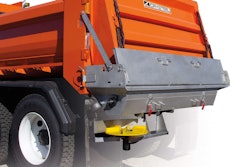 The tailgate spreader is designed to ensure deicing material doesn’t get hung up in the equipment. Photo: Crysteel Manufacturing