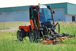 This small tractor from Holder is rigged for mowing. The company hopes to sell a lot more of its products in America in the coming years. Photo: Holder Tractors