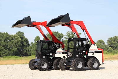 While landscapers probably opt for Takeuchi’s smaller TS50 and TS60 skid steers for most jobs, the company’s TS80 lineup, seen here, may be a better fit for major projects. Photo: Takeuchi