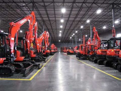 Nearly all Kubota construction equipment sold in the United States will move through the company’s new distribution center in Edgerton, Kansas. Photo: Kubota Tractor