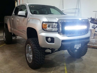 The LED Grille bar adds the extra lighting you need for dark, winding roads at night. Photo: Hard Working Trucks
