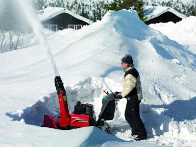 As the world’s largest manufacturer of engines, Honda courts landscaping companies as you’d expect a world-class company to court them: with a wide array of products, such as the snow thrower seen here, all boasting excellent engines. Photo: Honda Power Equipment