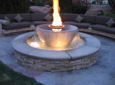 Fire-and-water features are becoming increasingly popular. Photo: ambledesign.com