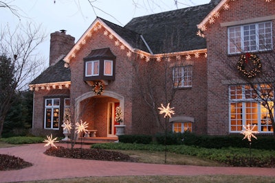 Holiday lighting projects can vary from simple static installations to custom computer-driven light shows. Photo: JT’s Landscaping and Lawn Care