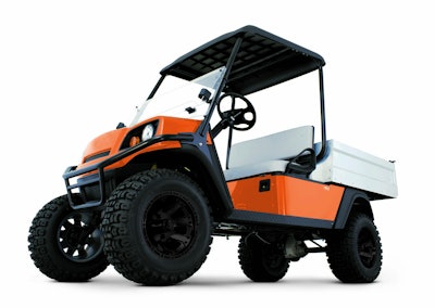 The gas-powered Truckster MS/MX shown here has a 1,200-pound capacity and a top speed of 17 mph. Photo: Jacobsen