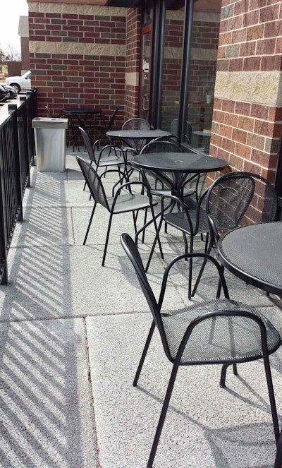 Percoa’s pre-cast, pervious concrete pavement allows rainwater to drain through the entire surface of the material. Photo: Percoa USA