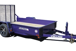 Midwest Industrial Coatings donated the custom metallic purple paint for the drop-deck trailer. Photo: Felling Trailers