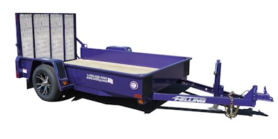 Midwest Industrial Coatings donated the custom metallic purple paint for the drop-deck trailer. Photo: Felling Trailers
