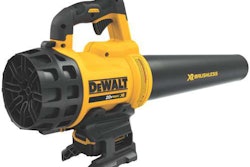 The handheld blower is quieter than most models and packs plenty of power, the manufacturer says. Photo: Dewalt