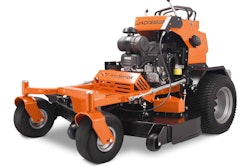 Jacobsen’s new Professional Series mowers include this stand-on, the SZT Model, which has a 26-horsepower Vanguard engine and comes in two different deck sizes. Photo: Jacobsen