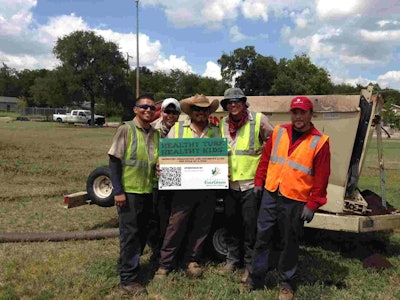 Volunteers helped renovate West End Park in San Antonio, Texas, as one of Project EverGreen’s “Healthy Turf. Healthy Kids.” projects.