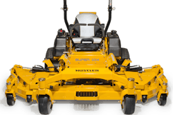 Hustler Turf Equipment’s Super 104 mower, seen here, will soon be equipped with a Vanguard “Big Block” V-Twin engine from Briggs and Stratton.