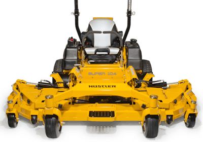 Hustler Turf Equipment’s Super 104 mower, seen here, will soon be equipped with a Vanguard “Big Block” V-Twin engine from Briggs and Stratton.