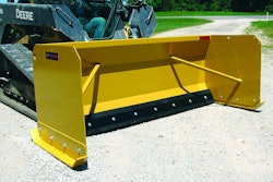 The 36-Series Snow Pusher’s rubber edge allows it to remove snow on surfaces like brick pavers Photo: Worksaver