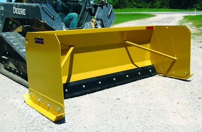 The 36-Series Snow Pusher’s rubber edge allows it to remove snow on surfaces like brick pavers Photo: Worksaver