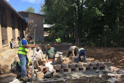 NJLCA members at work on the sensory garden and outdoor classroom at The Forum School in Waldwick, New Jersey. Photo: NJLCA