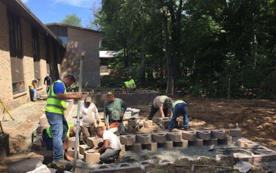 NJLCA members at work on the sensory garden and outdoor classroom at The Forum School in Waldwick, New Jersey. Photo: NJLCA