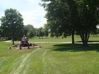 Contract work with large institutional customers drives RGMI. Those key accounts are managed systematically but individually, with an eye toward maintaining strong relationships lasting many years. Photo: Reinhart Grounds Maintenance