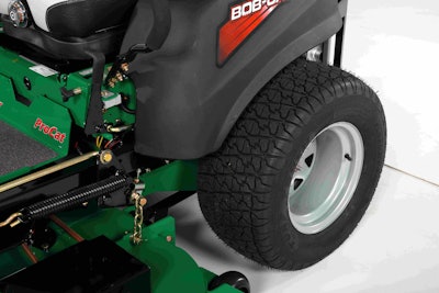 OTR Wheel Engineering’s “Zero-T” tires are designed specifically for zero-turn mowers. Photo: Bob-Cat