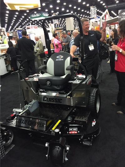 Dixie Chopper Vice President and General Manager Chris Vernon mans the company’s booth last week at GIE+EXPO.