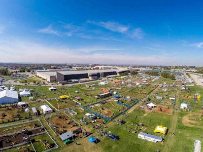 As this file photo from an earlier GIE+EXPO illustrates, the tradeshow’s huge indoor exhibition area is just the beginning. There’s lots to see outside and sponsors say this year’s outdoor demonstration area will be the largest ever. Photo: GIE+EXPO