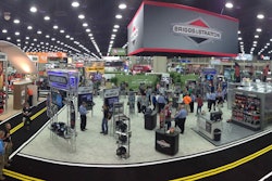 Attendance at this year’s GIE+EXPO is expected to set a new record, approaching 20,000. This photograph was taken Thursday afternoon from Maruyama’s booth overlooking the main floor.