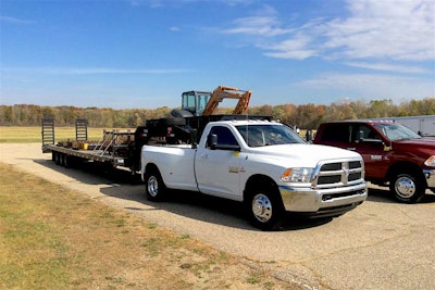 Credit where it’s due: 2016 Ram 3500 turbo-diesel engine tows 31,000 pounds without breaking a sweat. Photo: Equipment World
