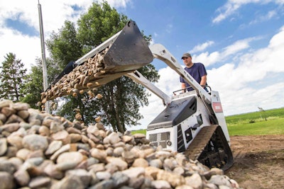 As Bobcat’s “news” at GIE+EXPO last week in Louisville, Kentucky, the MT85 mini track loader nonetheless shared the spotlight with some equipment that has been around a few years, including a couple of landscaping industry regulars. Photo: Bobcat