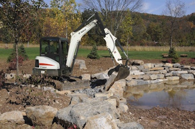 If possible, test the compact excavator you’re considering under real-world conditions. Photo: Bobcat
