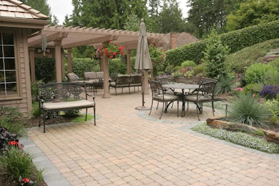 Outdoor living areas and hardscaping go hand in hand for creating a space that clients will love for years to come. Photo: Classic Nursery and Landscape