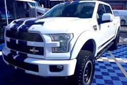 High-performance elements abound on the inside, but plenty of attention also was paid to making this powerful Shelby look the part. Photo: Equipment World