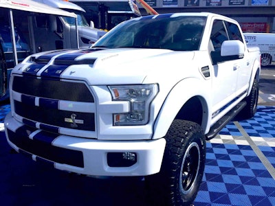 High-performance elements abound on the inside, but plenty of attention also was paid to making this powerful Shelby look the part. Photo: Equipment World