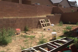 A “before” photograph from one of the more recent examples of Project EverGreen’s year-round efforts to facilitate the donation of landscaping services to wounded and disabled veterans and their families. (See the “after” shot below.)