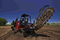 The RT1200, seen here, can accommodate two of the three new trencher options from Toro. Photo: Toro