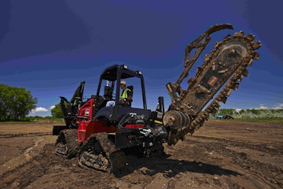 The RT1200, seen here, can accommodate two of the three new trencher options from Toro. Photo: Toro