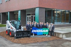 The Bobcat Co. and Doosan executive team joined North Dakota State University to dedicate its new STEM Classroom and Lab Building, which will support studies in science, technology, engineering and math. Photo: Bobcat Co.